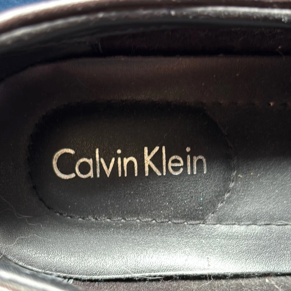 Calvin Klein Brown Leather Slip-On Loafers Men's Size 11 - Picture 3 of 11